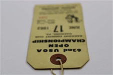 1962 US Open at Oakmont CC Playoff Grounds Ticket #508 with Original String - 1st Jack Win