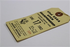 1962 US Open at Oakmont CC Playoff Grounds Ticket #508 with Original String - 1st Jack Win