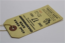 1962 US Open at Oakmont CC Playoff Grounds Ticket #508 with Original String - 1st Jack Win