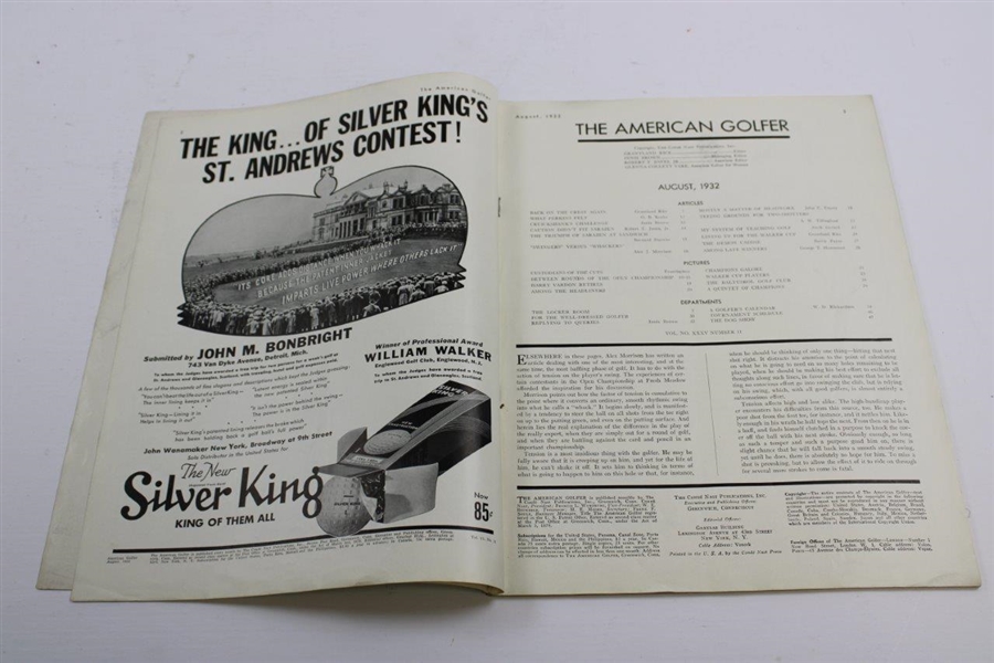 Gene Sarazen Signed 1932 The American Golfer Magazine - August JSA ALOA