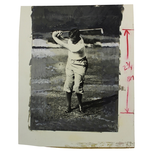 Bobby Jones Original Photo by Alex Morrison with Notes 'Take Out Ball and Make'