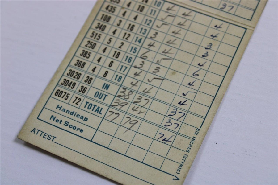 1941 Scored Lexington Golf Club Scorecard with Cy Young & E.L. Humphreys - September 16th