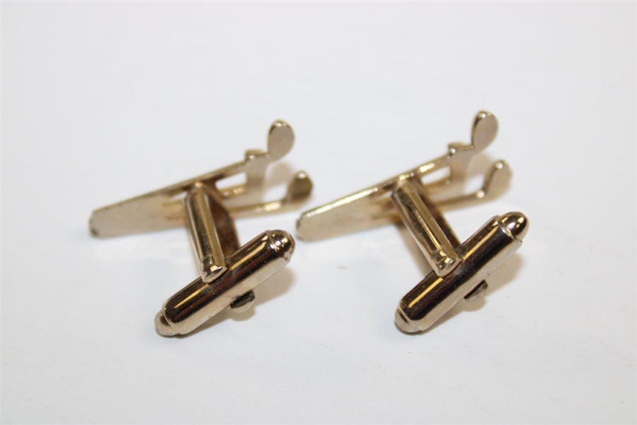 Jimmy Demaret's Personal Golf Themed Cuff Links, Tie Clasp & Golf Ball on Tee Pin