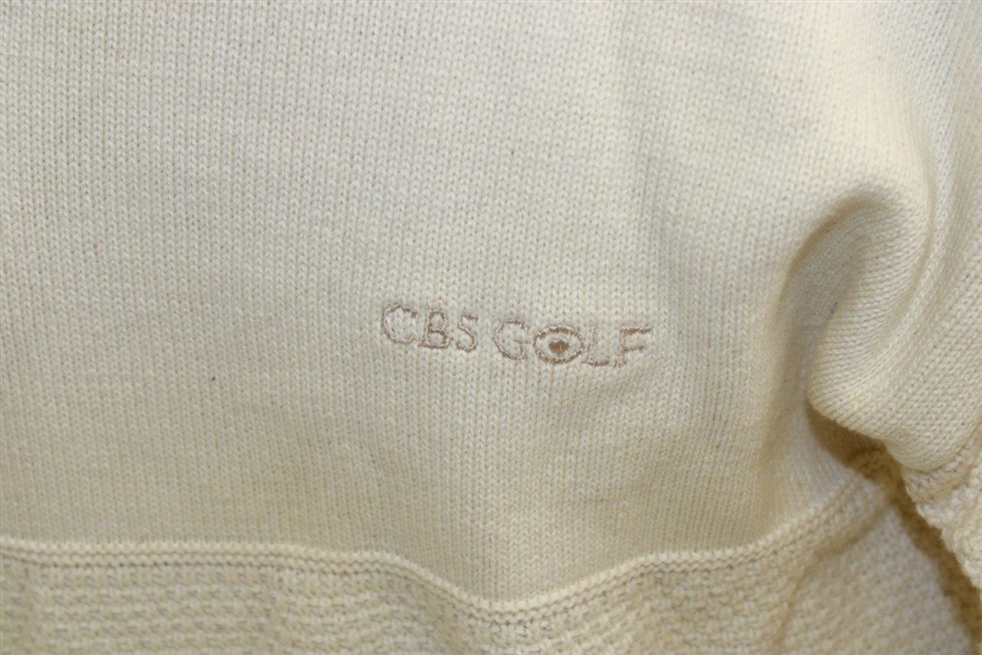 Classic CBS Golf Long Sleeve Woven Andrew Rohan Cream Colored Sweater - Size XL