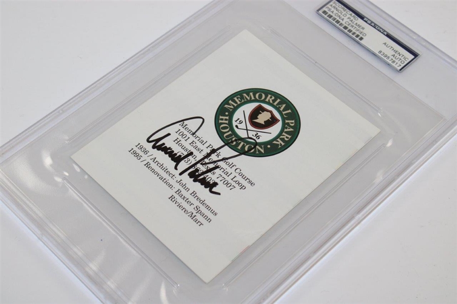 Arnold Palmer Signed Memorial Park Houston Scorecard Authentic AUTO PSA/DNA #83957817