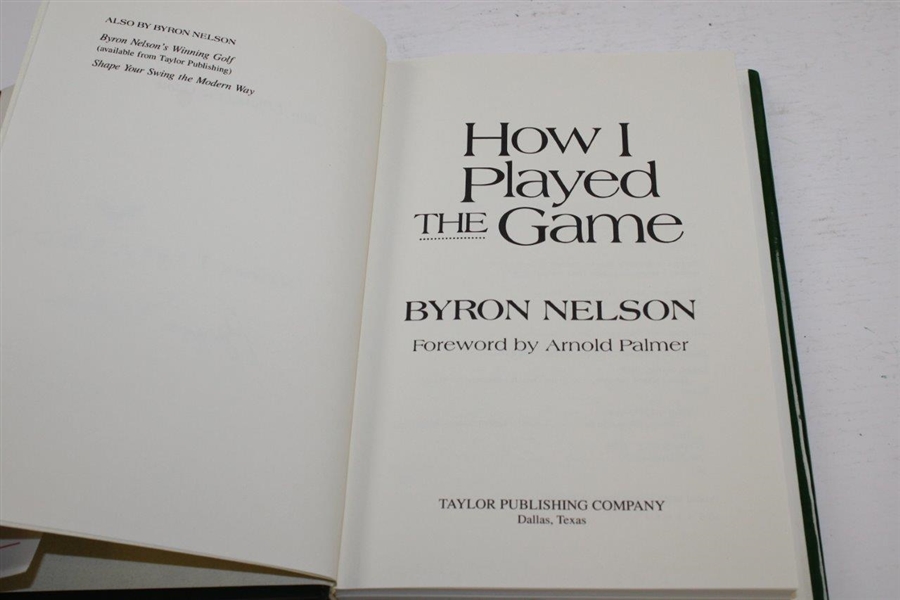 Byron Nelson Signed 1993 'How I Played The Game' Book JSA ALOA