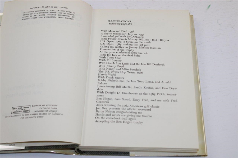 Ken Venturi Signed 1966 'Comeback: The Ken Venturi Story' Book JSA ALOA