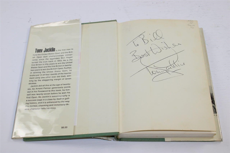 Tony Jacklin Signed 1970 'Jacklin: The Champion's Own Story' Book JSA ALOA