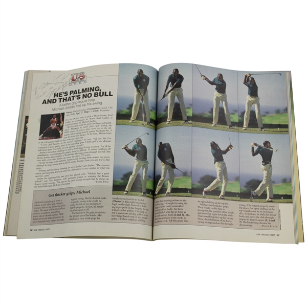 Michael Jordan Signed 1990 Golf Digest Magazine to Peter Kostis JSA ALOA