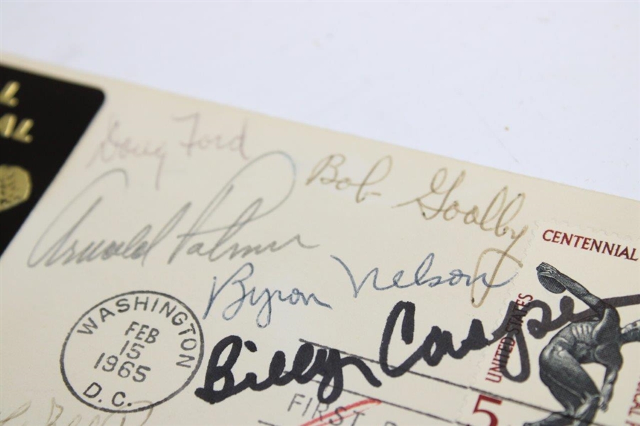 Masters Champs Demaret, Palmer, Nelson, Nicklaus & Six (6) others Signed 1965 Sokol Centennial Cachet JSA ALOA
