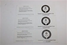 Champion Dan Quinn's Three 2001 American Century Celebrity Championship Scorecards JSA ALOA
