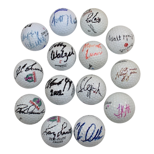 Fourteen (14) PGA Stars of Golf Signed Golf Balls JSA ALOA