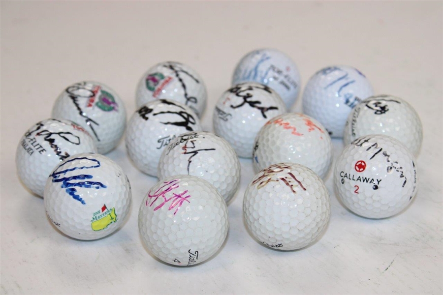 Fourteen (14) PGA Stars of Golf Signed Golf Balls JSA ALOA
