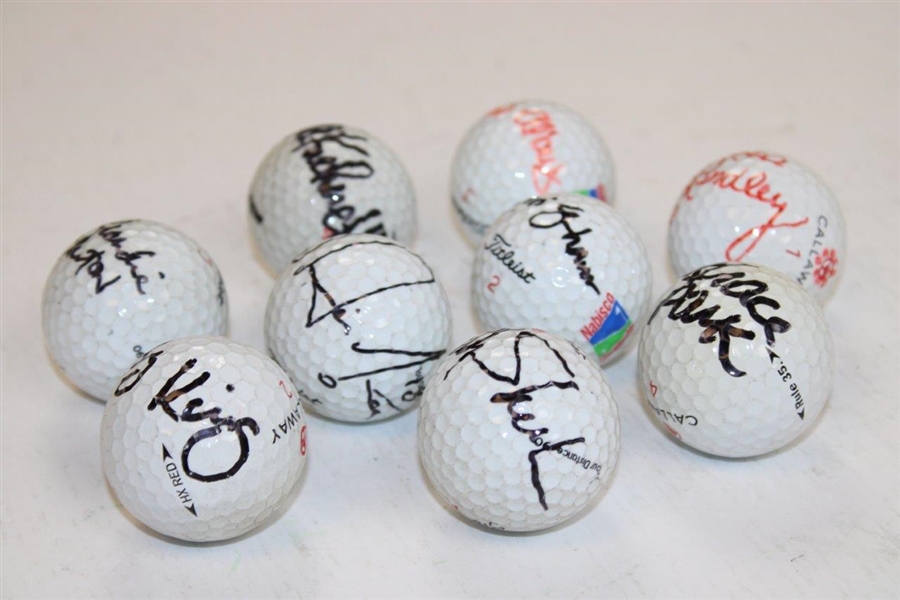 Nine (9) LPGA Stars of Golf Signed Golf Balls JSA ALOA