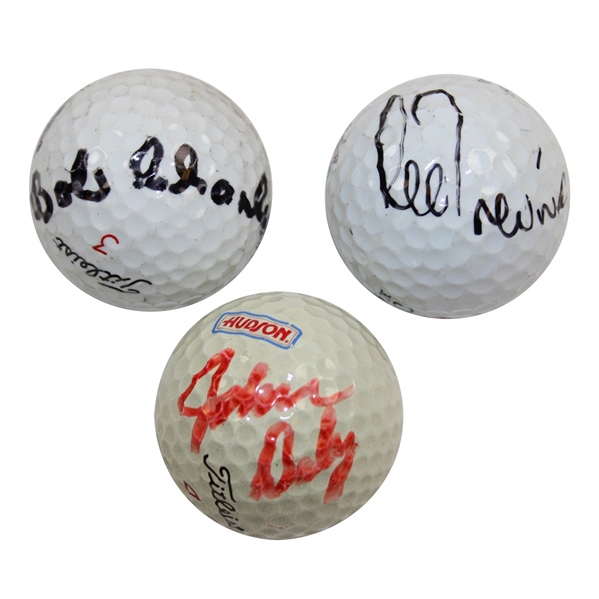 Major Champs Bob Charles, Lee Trevino & John Daly Signed Golf Balls JSA ALOA