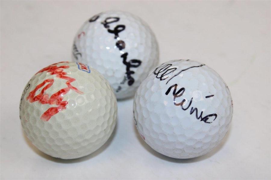 Major Champs Bob Charles, Lee Trevino & John Daly Signed Golf Balls JSA ALOA