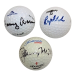 Major Champs Tommy Aaron, Ray Floyd & Johnny Miller Signed Golf Balls JSA ALOA