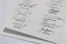 2011 PGA Cup Farewell Dinner Program/Menu signed by Both Teams JSA ALOA 