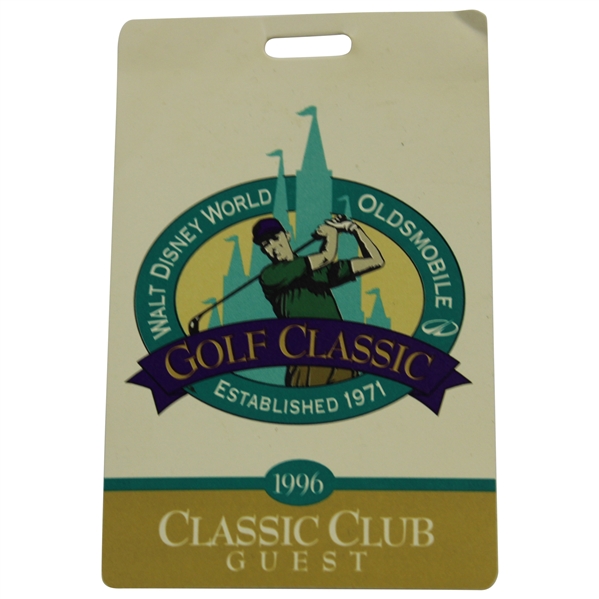 1996 Walt Disney World Oldsmobile Golf Classic Club Guest Badge - Tiger's 2nd Win