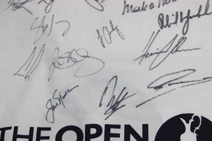Seventeen (17) Champs Signed Replica The Open Championship Caddy Bib JSA ALOA