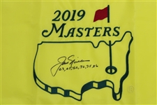 Jack Nicklaus Signed 2019 Masters Embroidered Flag with Years Won JSA #XX02812