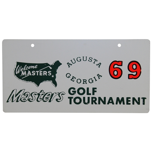 Vintage Masters Tournament License Plate Metal #69
