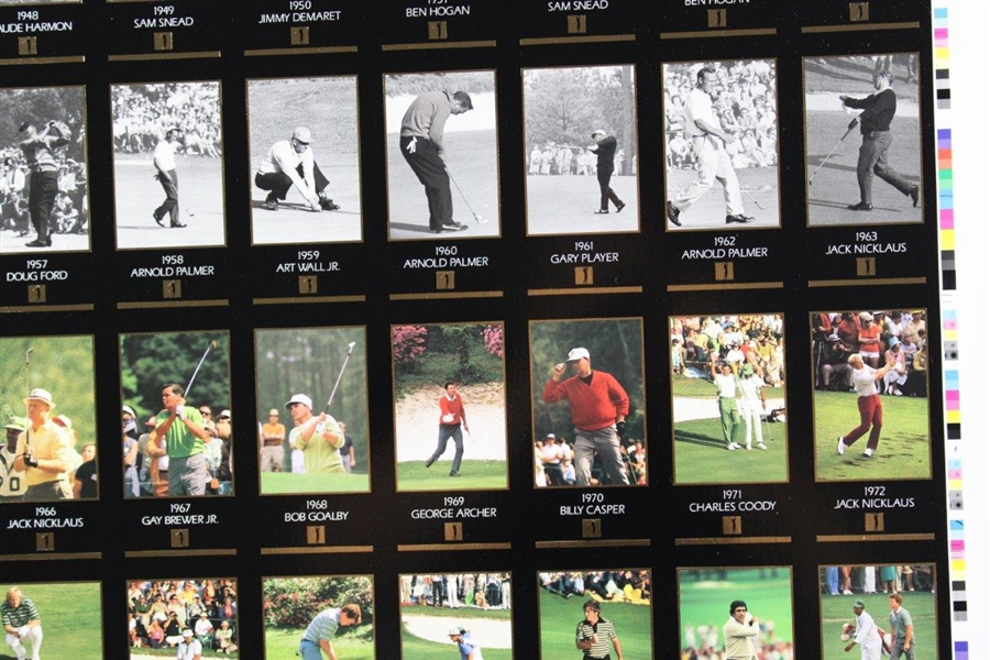 Champions of Golf 'The Masters Collection' Ltd Ed Gold Foil Uncut Sheet #640/5000