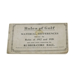 Rules of Golf Material Differences Between the Rules of 1912 and 1920 Supplement 