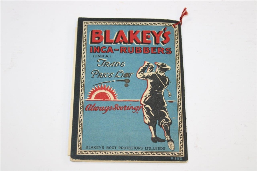 1930 Blakey's Inca-Rubbers Trade Price List Booklet - February
