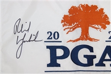 Phil Mickelson Signed 2021 PGA at Kiawah Embroidered White Flag JSA ALOA