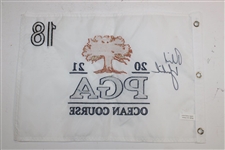 Phil Mickelson Signed 2021 PGA at Kiawah Embroidered White Flag JSA ALOA