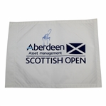 Justin Rose Signed Scottish Open Aberdeen Asset Management Flag JSA ALOA