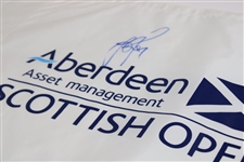 Justin Rose Signed Scottish Open Aberdeen Asset Management Flag JSA ALOA