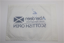 Justin Rose Signed Scottish Open Aberdeen Asset Management Flag JSA ALOA
