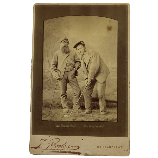 Exceptional Tom Morris Sr. & Tom Morris Jr. Original St. Andrews Cabinet Card Photo-Sourced Robert Simpson Collection!