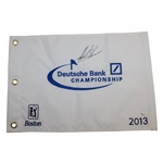 Henrik Stenson Signed 2013 Deutsche Bank Championship Embroidered Flag JSA #K03012