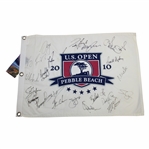 Champion Graeme McDowell & Field Signed 2010 US Open at Pebble Beach Embroidered Flag JSA ALOA