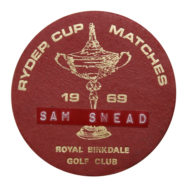 Captain Sam Snead's Personal 1969 Ryder Cup Matches at Royal Birkdale GC Badge #18