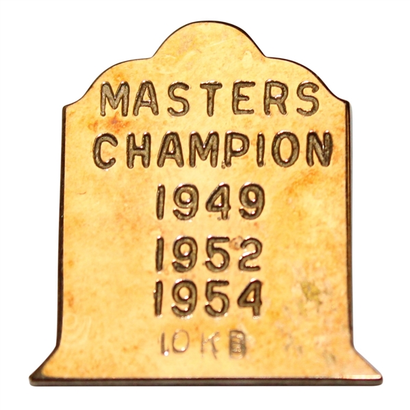 Sam Snead's Personal 10kt Gold Masters Victories Ball Marker Here Lies Sam Snead