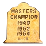 Sam Sneads Personal 10kt Gold Masters Victories Ball Marker "Here Lies Sam Snead"