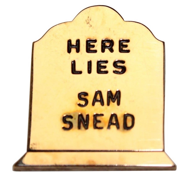 Sam Snead's Personal 10kt Gold Masters Victories Ball Marker Here Lies Sam Snead