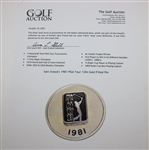Sam Snead's 1981 PGA Tour 12kt Gold Filled Pin