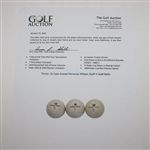 Three (3) Sam Snead Personal Wilson Staff “0” Golf Balls