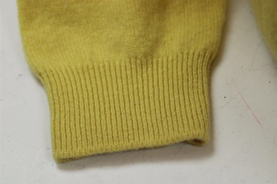 Sam Snead's Personal Worn 'S. J. S.' Long Sleeve Yellow V-Neck Sweater - Worn in Tiger Photo?
