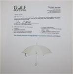 Sam Snead's Personal Vintage Masters Tournament Umbrella with Sleeve