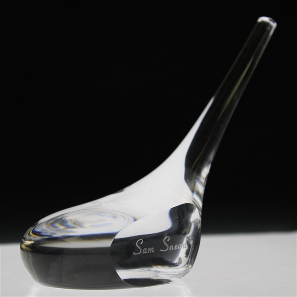 Sam Snead's Personal Wilson 'Sam Snead' Large Leaded Crystal Art Glass Golf Club Paperweight