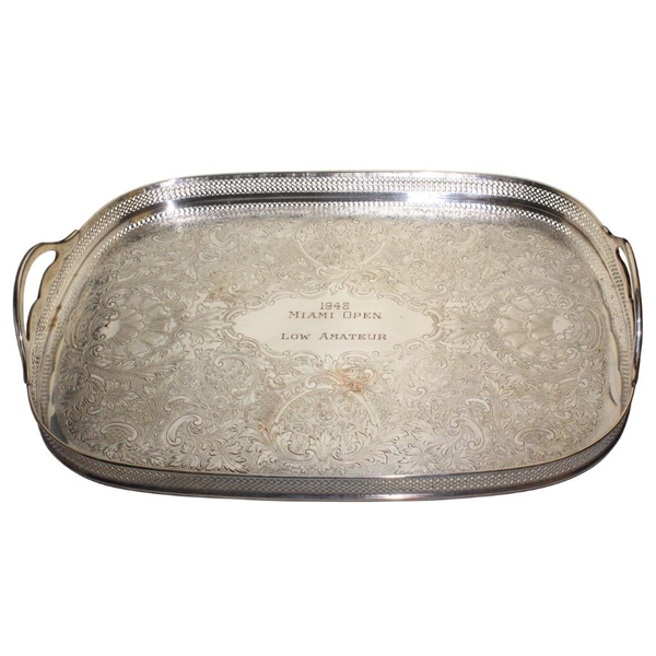 Frank Stranahan's 1948 Miami Open Low Amateur Silver Tray - 1st Am. to Win Overall Event