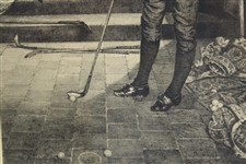 1915 Dendy Sadler James Dobie Original Signed Golf Print 'A Little Practice'