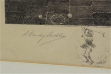 1915 Dendy Sadler James Dobie Original Signed Golf Print 'A Little Practice'