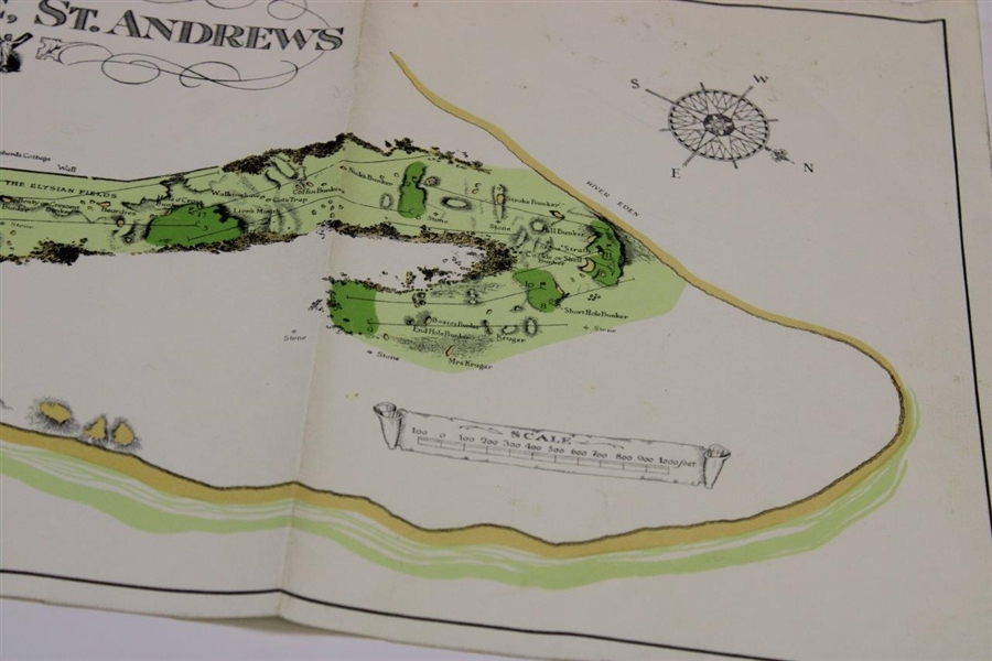 1924 Alister Mackenzie St. Andrews Original Old Course Map